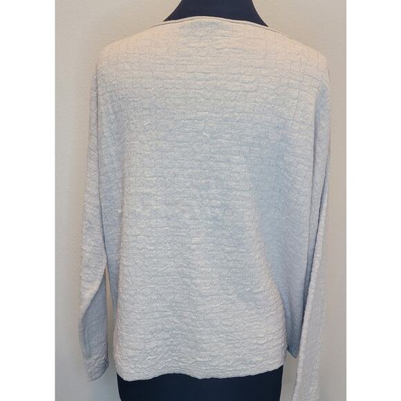 Eileen Fisher Beige Textured Sweater – Organic Linen/Cotton Blend – Wide Neck –M - Picture 2 of 8